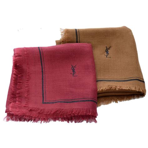 ysl scarf logo|yves Saint Laurent cashmere scarf.